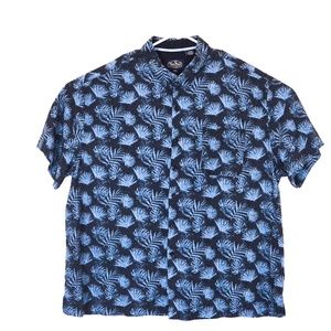 Nat Nast 2XL XXL Short Sleeve Button Front Blue